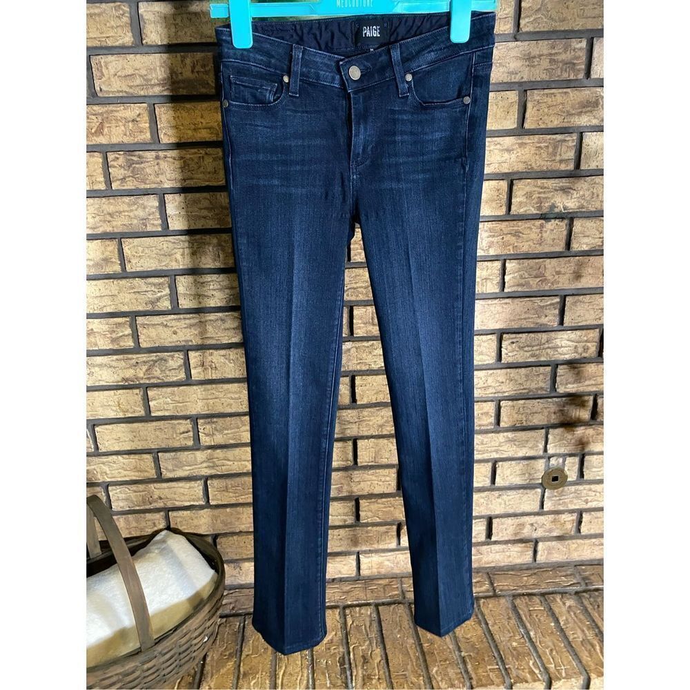 PAIGE Dark Blue Slim Straight Jeans